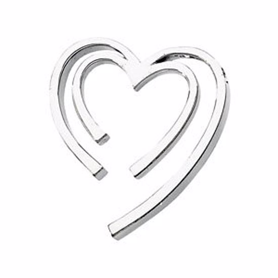 82984:304131:P 14kt White Double Heart Pendant