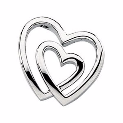 82986:303960:P 14kt White Double Heart Pendant