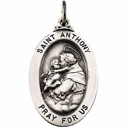 R16372:304349:P Sterling Silver 25x17.75mm St. Anthony of Padua Medal