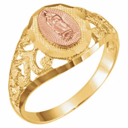 R16686:305659:P Two-Tone Our Lady of Guadalupe Ring 