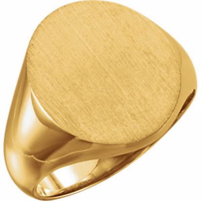 9320:11486:P 10kt Yellow 18x16mm Solid Oval Men's Signet Ring