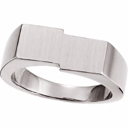 9469:48028:P 14kt White 9x16mm Men's Signet Ring