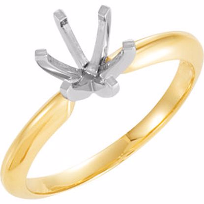 140309P:57726:P 14kt Yellow & Platinum 6-6.6mm Round 6-Prong Heavy Solitaire Ring Mounting