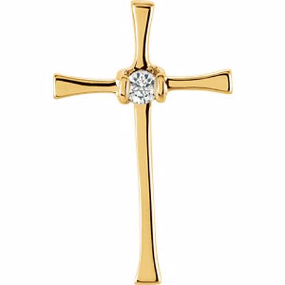 R80069D:61704:P 14kt Yellow .05 CTW Diamond Cross Pendant