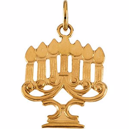 R5051:63260:P 14kt Yellow 18x14mm Menorah Pendant