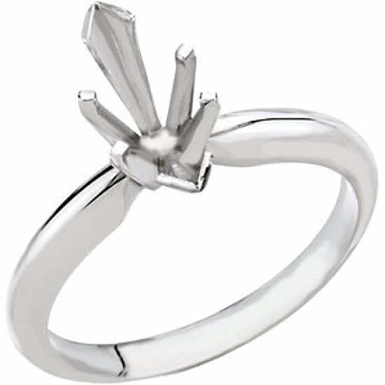 140145H:50514:P 6-Prong V-End Heavy Solitaire Engagement Ring 