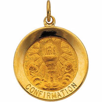 R16368:66819:P 14kt Yellow 18.25mm Round Confirmation Pendant Medal