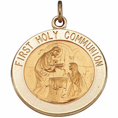 R5055:67340:P 14kt Yellow 15mm First Communion Medal