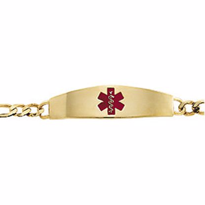 CH108:120499:P Engravable Medical ID Bracelet with Red Enamel