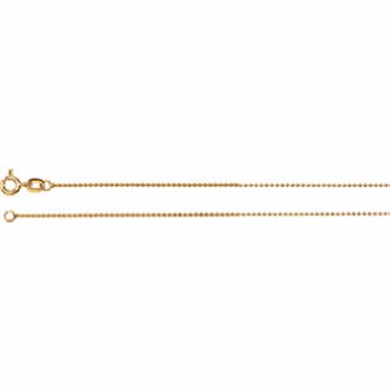 CH136:126447:P 14kt Yellow 1mm Solid Bead 20" Chain