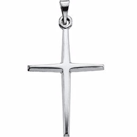 R16134:129356:P 14kt White 32.5x18mm Cross Pendant