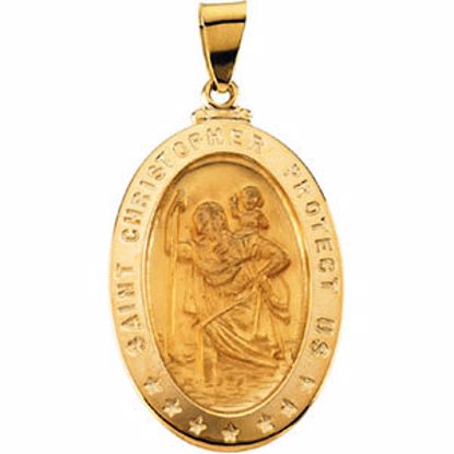 R5023:129588:P 18kt Yellow 29x20mm Oval St. Christopher Medal