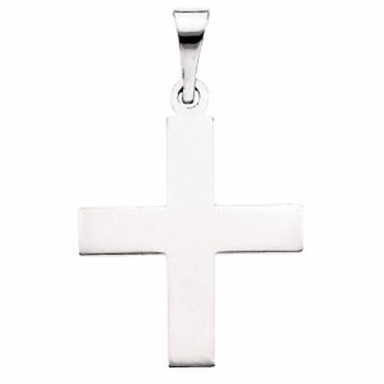 R16090:130420:P 14kt White 15.5x14mm Greek Cross Pendant