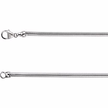 CH265:139502:P Sterling Silver 3.25mm Round Snake 7" Chain