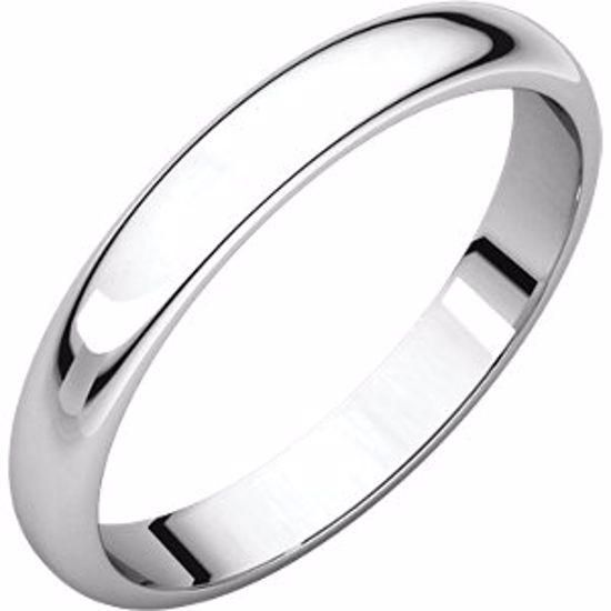 HR12:149259:P 10kt White 3mm Half Round Band