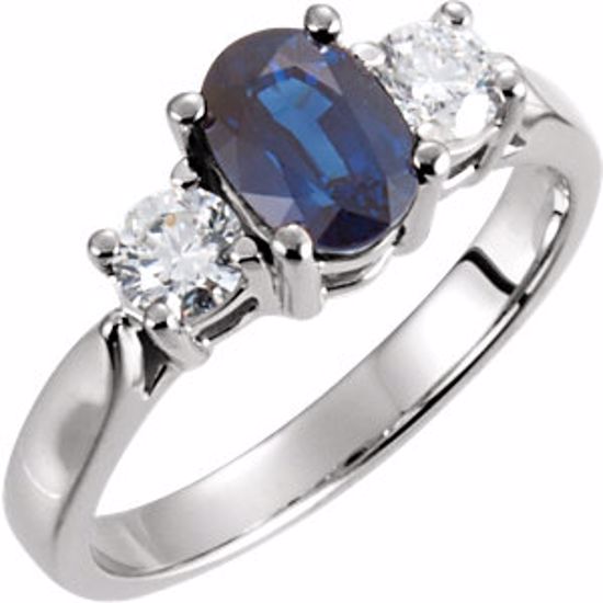 60885:207172:P Platinum Sapphire & Diamond Accented Ring 