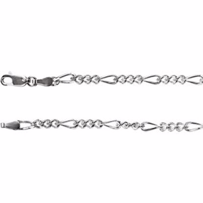 CH433:240043:P Sterling Silver 3.5mm Figaro 7" Chain
