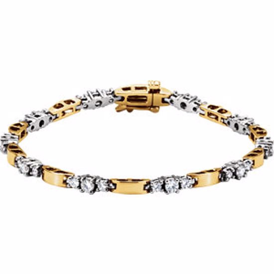 61720:251872:P 14kt Two-Tone 1 7/8 CTW Diamond Line Bracelet 