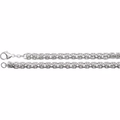 CH381:241186:P Sterling Silver 6mm Byzantine 16" Chain
