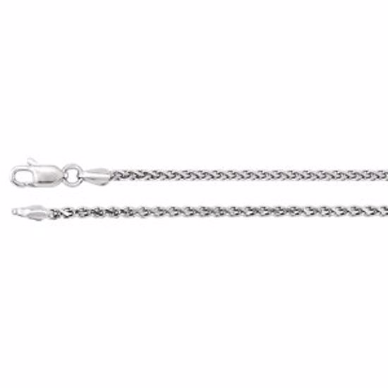 CH521:242127:P 14kt White 2mm Diamond Cut Wheat 24" Chain
