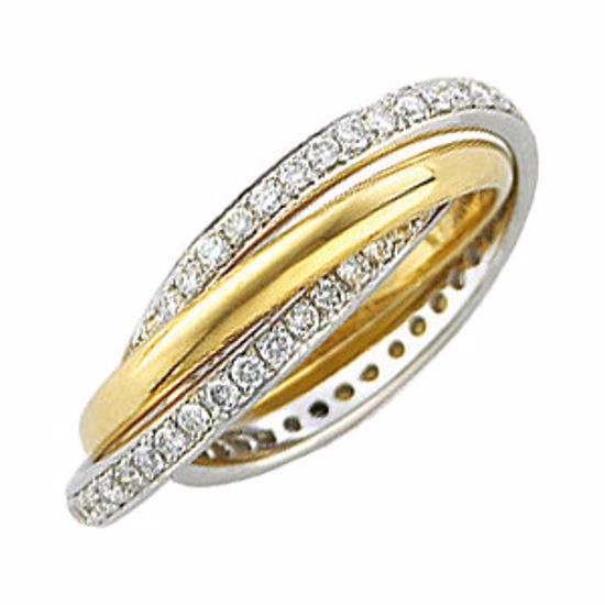 62302:277569:P 14kt White & Yellow 1 1/3 CTW Diamond Rolling Rings Size 8.5