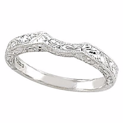 120728:271715:P 14kt White Hand Engraved Band