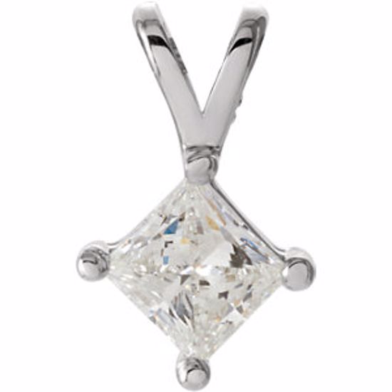 63420:291005:P 14kt White 1/4 CTW Diamond Pendant