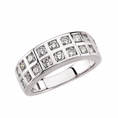 63019:290895:P 14kt White 1 1/4 CTW Diamond Anniversary Band