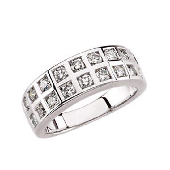 63019:290895:P 14kt White 1 1/4 CTW Diamond Anniversary Band