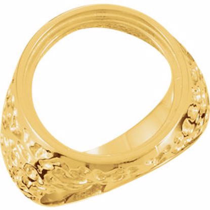 9117:8557:P 14kt Yellow 18mm Gents Nugget Coin Ring