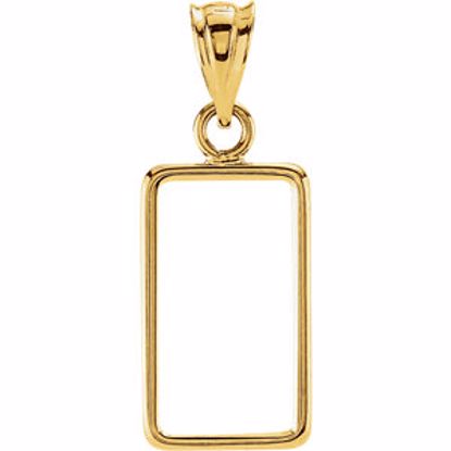 CF17L:10688:P 14kt Yellow 15x8.5x.65mm Tab Back Coin Frame Pendant for 1 Gram Credit Suisse