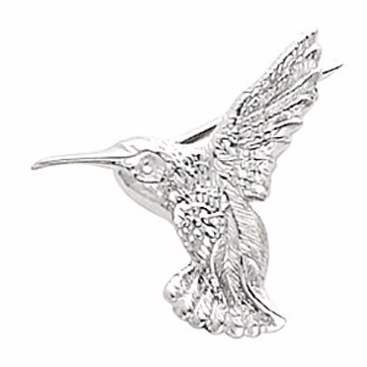 8550:33829:P 14kt White 19x21mm Hummingbird Brooch