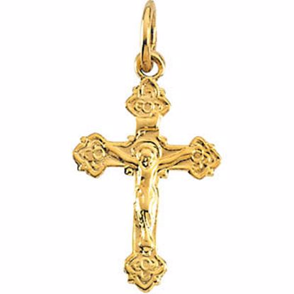 R4059:63177:P 14kt Yellow 14x9mm Children's Crucifix Pendant