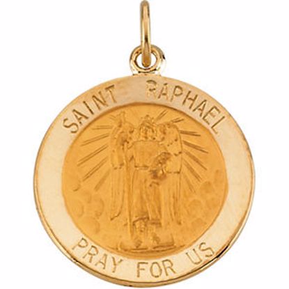 R16328:66797:P 14kt Yellow 18mm Round St.Raphael Medal