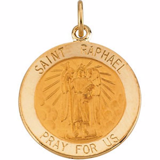 R16328:66797:P 14kt Yellow 18mm Round St.Raphael Medal