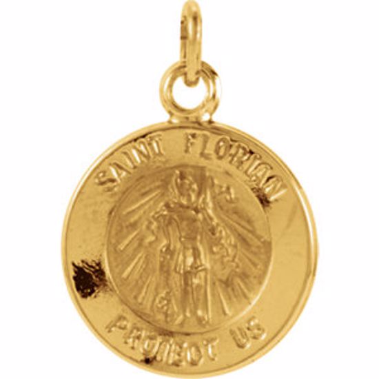 R5053:67337:P 14kt Yellow 12mm Round St. Florian Medal