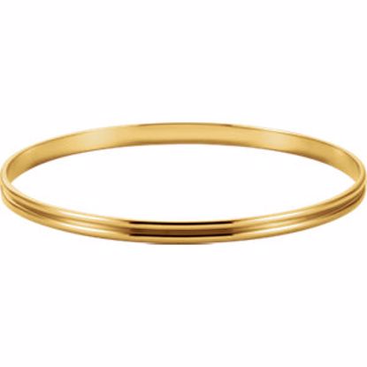 BRC81:102932:P 14kt Yellow 4mm Grooved Bangle Bracelet  