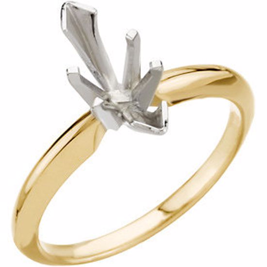 170545:103911:P 14kt Yellow & White 9.3x4.5mm Marquise Solitaire Engagement Ring Mounting