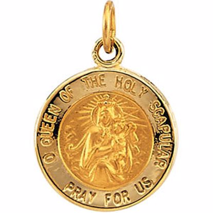 R5075:103810:P 14kt Yellow 12mm Round Scapular Medal