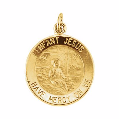 R16366:103806:P 14kt Yellow 15mm Infant Jesus Medal