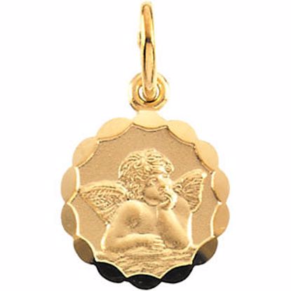 R16486:104038:P 14kt Yellow 10mm Angel Pendant