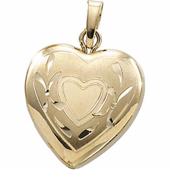 2387:106162:P 14kt Yellow Heart Shape Locket