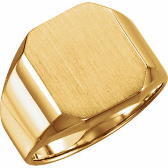 9599:113026:P 10kt Yellow 16x14mm Octagon Men's Signet Ring