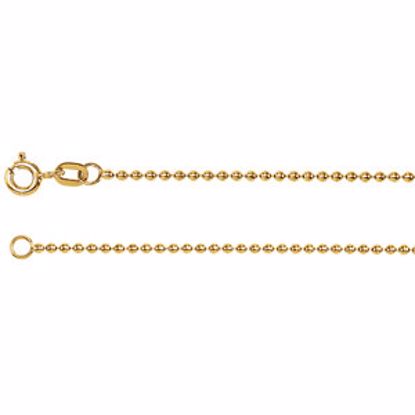 CH119:120445:P 14kt Yellow Solid Bead 7" Chain