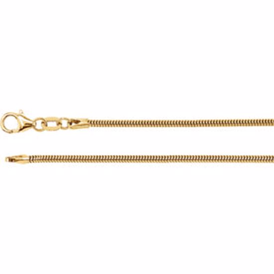 CH117:120439:P 14kt Yellow 1.5mm Solid Round Snake 20" Chain