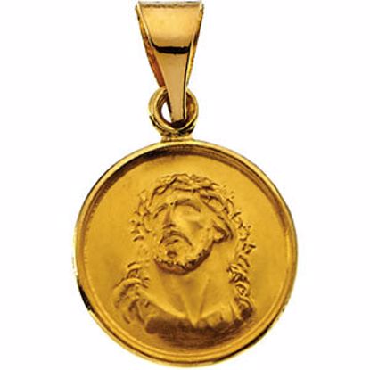 R16942:129580:P 18kt Yellow 13mm Face of Jesus Medal