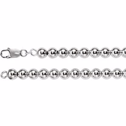 CH290:147833:P Sterling Silver 8mm Hollow Bead 18" Chain
