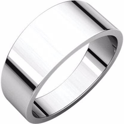 FT6.5:150449:P 10kt White 8mm Flat Tapered Band