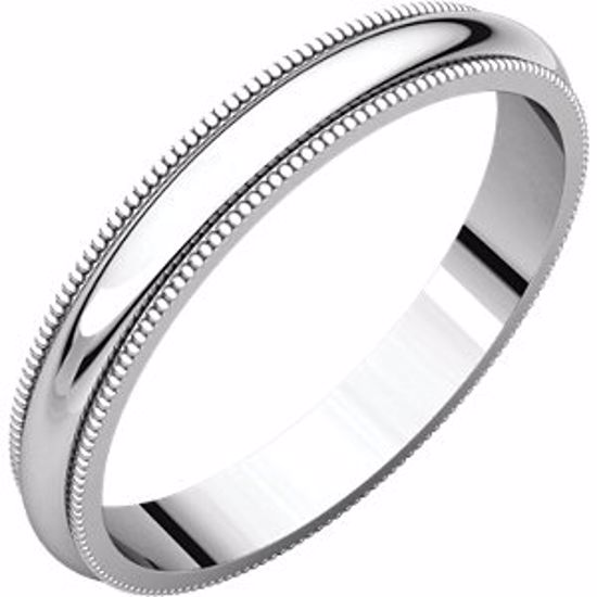 MG4.5:149709:P 10kt White 3mm Milgrain Band