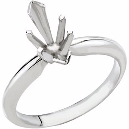 140145H:198436:P 6-Prong V-End Heavy Solitaire Engagement Ring 